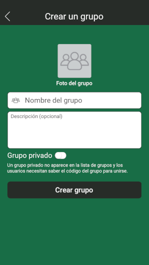 Crear un grupo